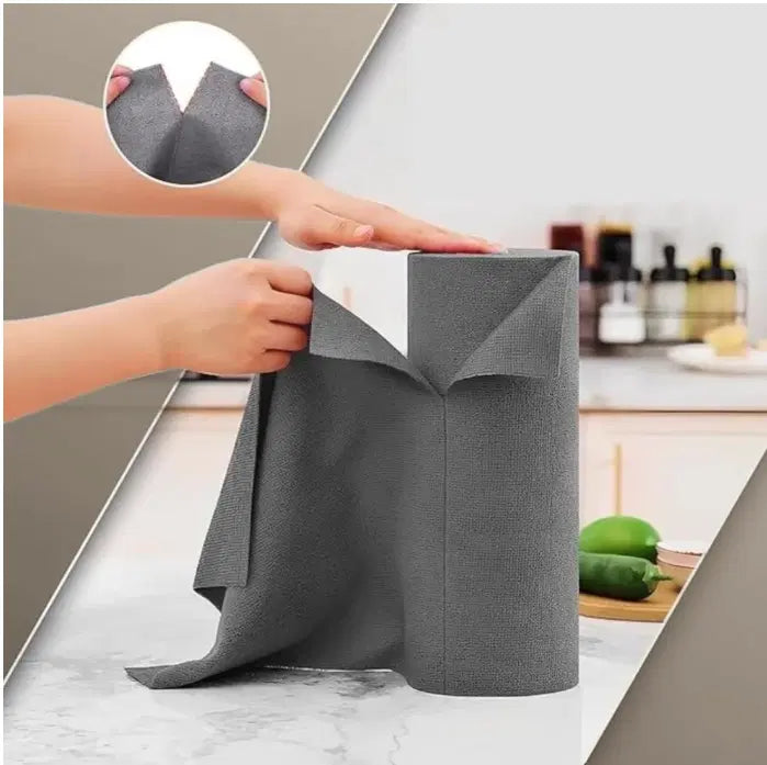 Microfiber Cleaning Cloth Roll, 4000 Times Washable - 10X Cheaper Than Paper Kitchen Towel Roll - Ultra Absorbent Lint Free Microfiber Cleaning Cloth for Kitchen - Tearable